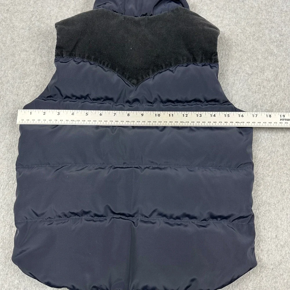Uniqlo Kids Puffer Vest Navy Blue Corduroy Yoke Sherpa Lining unknown size